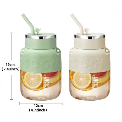 2in1 Flaschen Mixer mit Trinkhalm 800ml - Perfekt für Unterwegs!