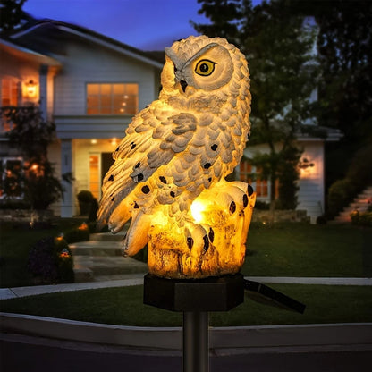 Solar Gartenleuchte Eule – LED Außenleuchte für Garten, Terrasse und Balkon, wetterfest