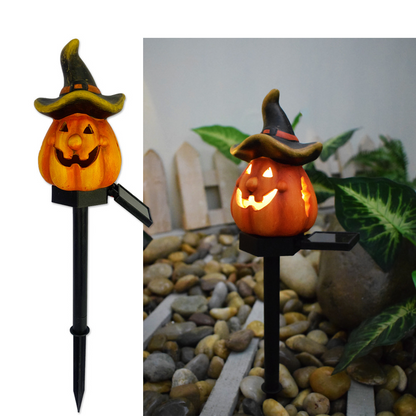 Halloween Solarleuchten – Dekorative LED Gartenlichter mit Kürbis- und Hexen-Motiven
