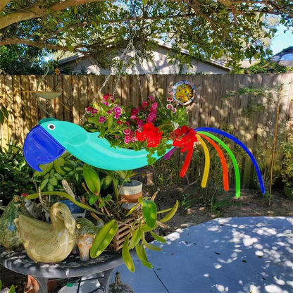Bunte Hängende Pflanzschale im Huhn-Design – Dekorativer Blumen-Hänger für den Garten