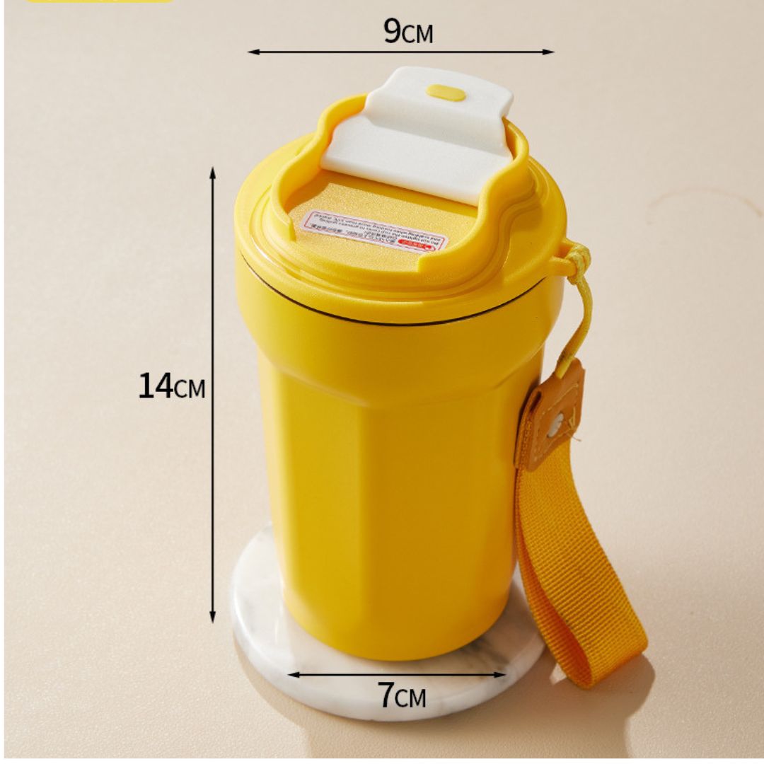 Edelstahl  Kaffebecher mit LED Temperatur Anzeige 450 ML