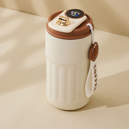 Edelstahl  Kaffebecher mit LED Temperatur Anzeige 450 ML
