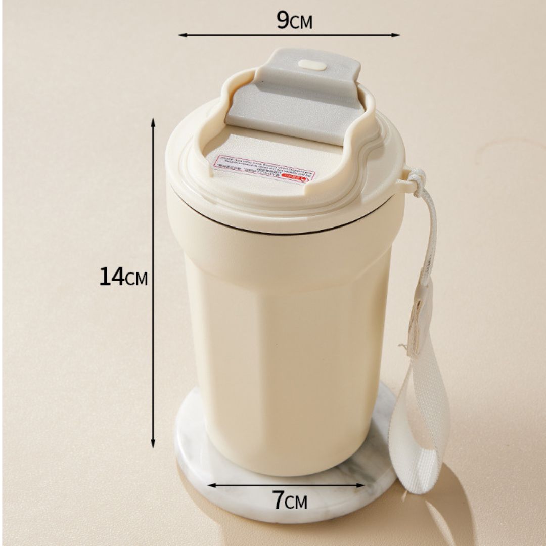 Edelstahl  Kaffebecher mit LED Temperatur Anzeige 450 ML