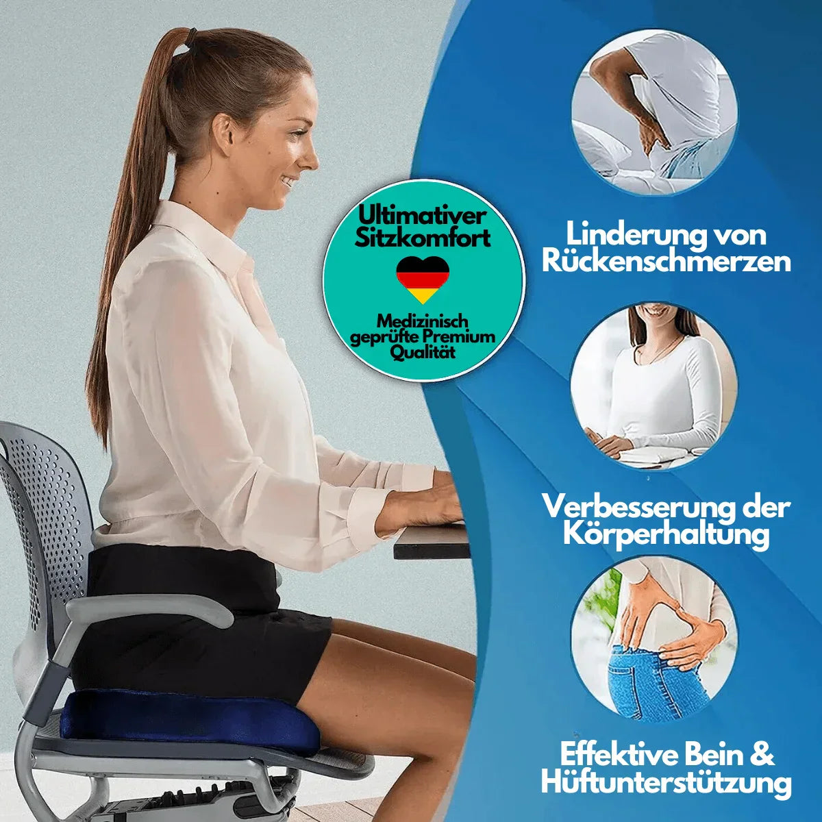 Ergonomisches 4D Komfort Sitzkissen mit Orthopädischer Unterstützung
