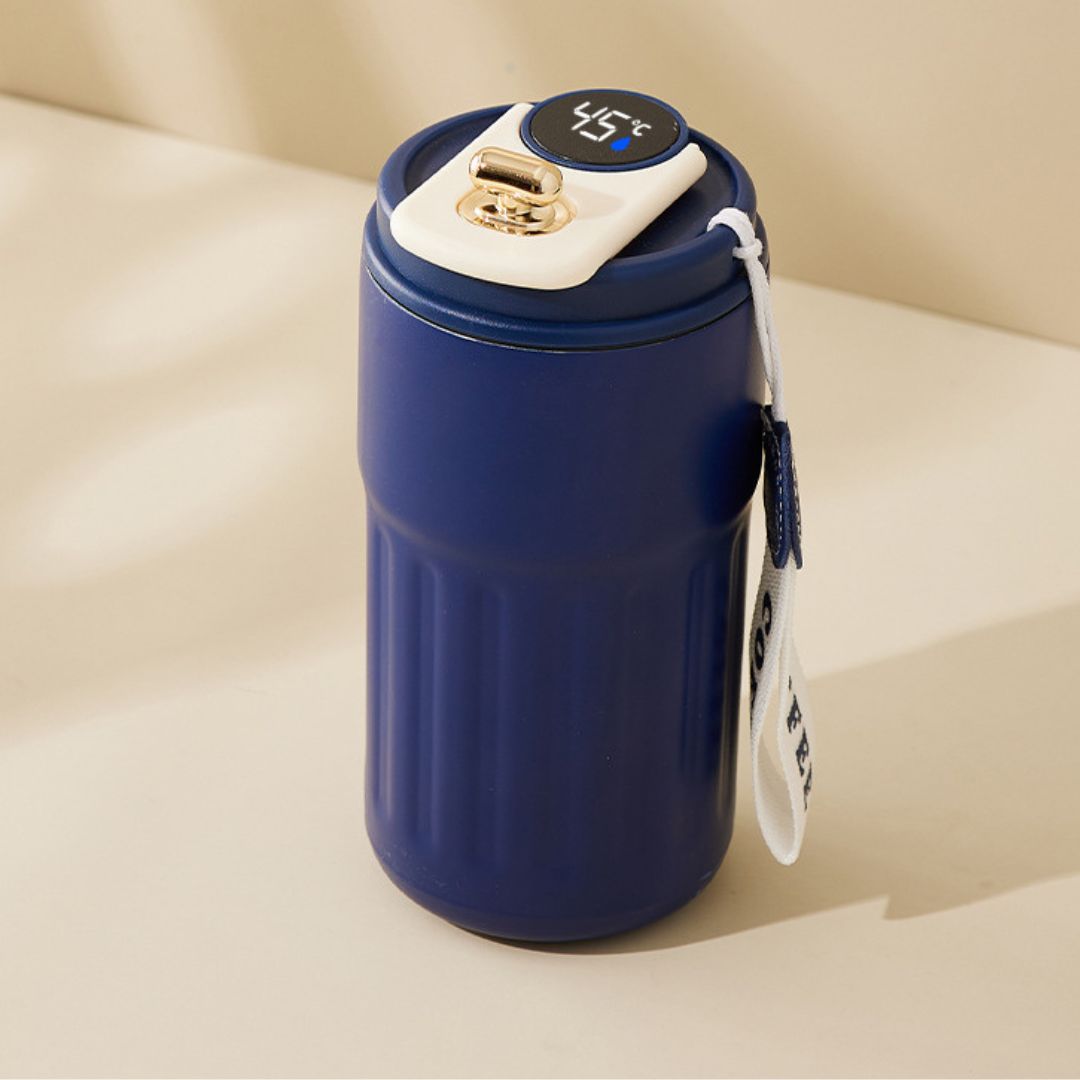Edelstahl  Kaffebecher mit LED Temperatur Anzeige 450 ML