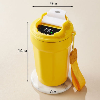 Edelstahl  Kaffebecher mit LED Temperatur Anzeige 450 ML