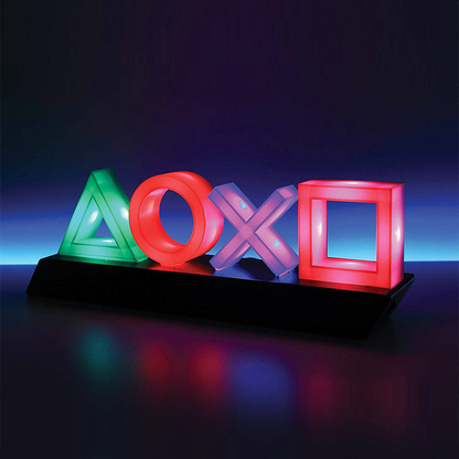 LED Tischlampe PlayStation Symbole – Musikgesteuerte Deko Leuchte für Gaming & Schlafzimmer