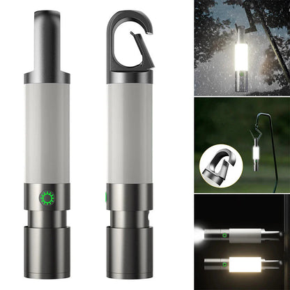 LED-Taschenlampe mit Mehrfarbfiltern – Wiederaufladbare USB-C Lampe mit Camping- & Notlicht-Funktion