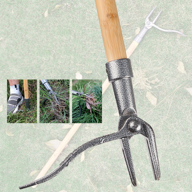 Unkrautzieher mit 4-Krallen-Kopf – Effektives Gartenwerkzeug aus Eisen zur Wurzelentfernung