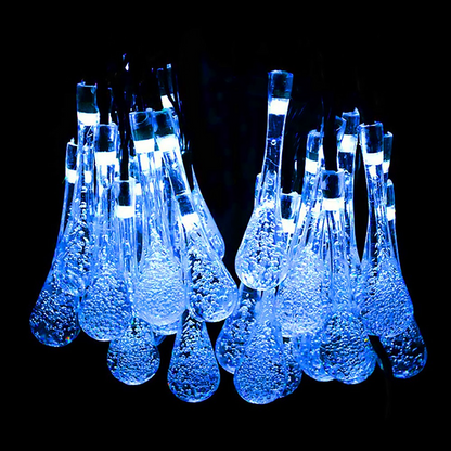 Solar LED Lichterkette – Bunte Tropfenlichter für Garten, Terrasse und Dekoration