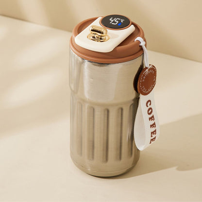 Edelstahl  Kaffebecher mit LED Temperatur Anzeige 450 ML