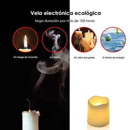 Batteriebetriebene LED-Teelichter mit warmweißem Flackereffekt