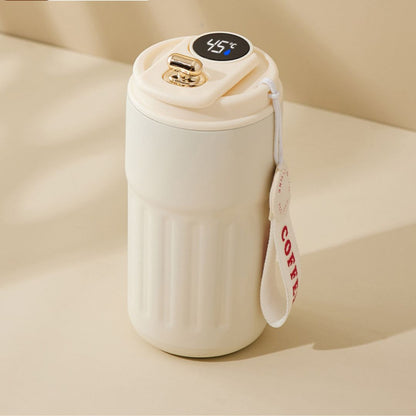 Edelstahl  Kaffebecher mit LED Temperatur Anzeige 450 ML