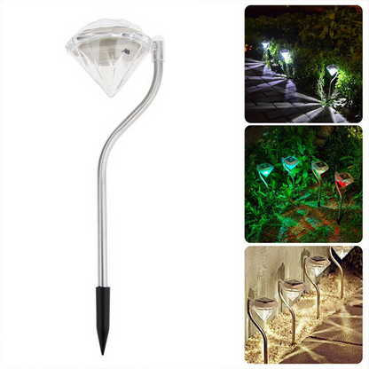 Solar Gartenleuchte in Diamantform – LED Lampen für den Außenbereich zur Dekoration und Beleuchtung