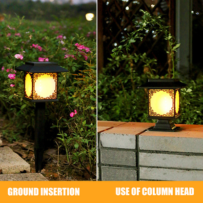 Solar LED Gartenlampe – Große quadratische Lampe mit warmem Licht und dualer Nutzung
