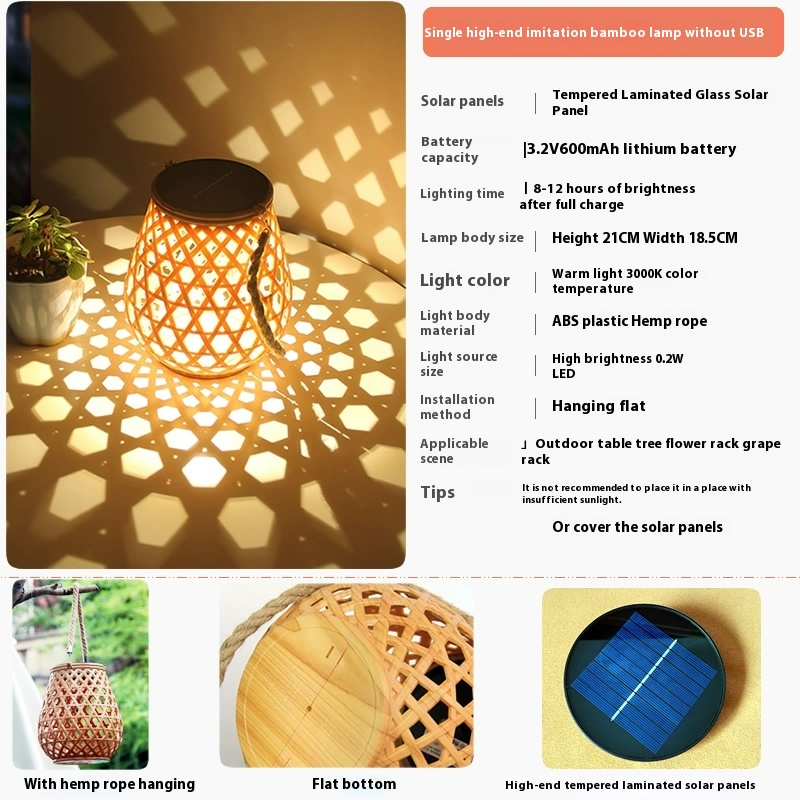 Solar LED Rattan-Laterne – Große Außenbeleuchtung im Oval-Design für Garten und Terrasse