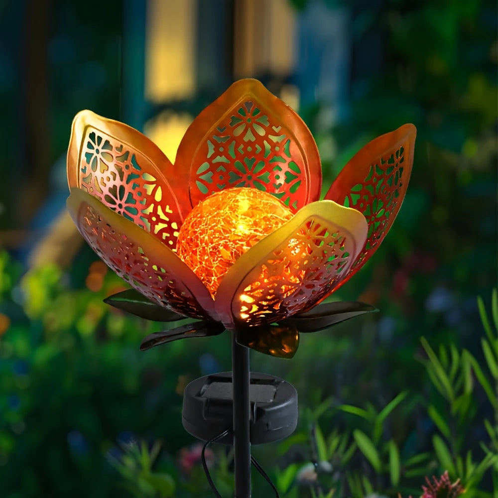 Solar Gartenleuchte Lotusblume – Dekorative LED Außenbeleuchtung für Garten und Hof