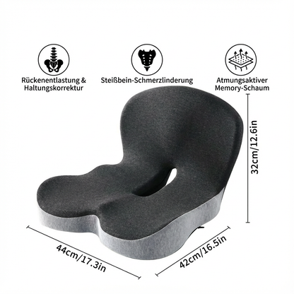 Orthopädisches Sitzkissen mit Memory-Schaum – Entlastung für Steißbein & Rücken