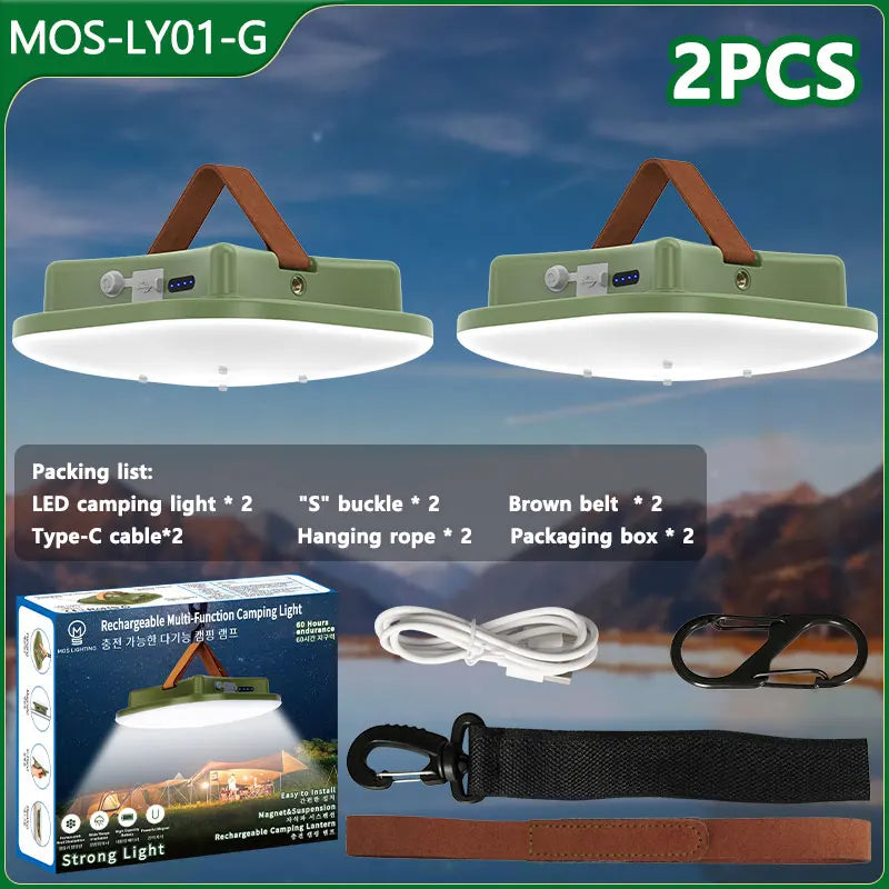 80W LED Solar-Aufladbare Campinglampe mit Magnet und Zoomfunktion