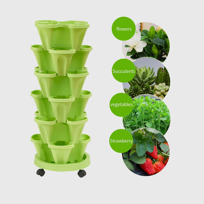 6-Layer Vertikaler Pflanzturm – Drei-dimensionales Blumensystem für den Garten