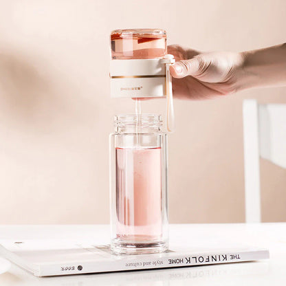 Doppelwandige Glasflasche Mit Teesieb Und Infuser