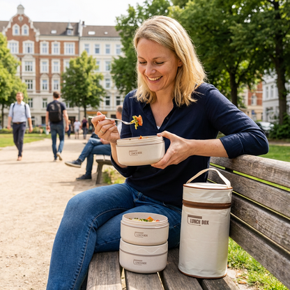 3-teiliges Lunchbox Set – Isoliert, Auslaufsicher und praktisch für unterwegs