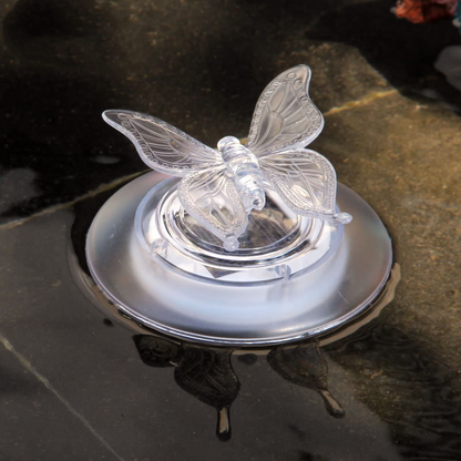 Solarbetriebene Teichdeko Schmetterling und Libelle – Farbwechselnde LED-Lichter für Garten und Teich