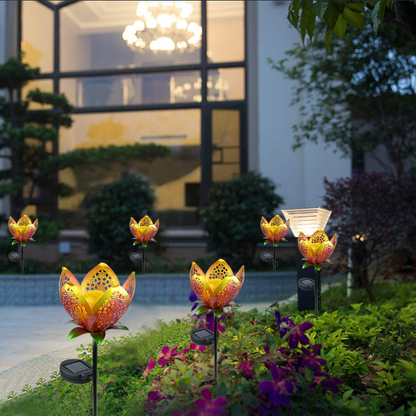 Solar Gartenleuchte Lotusblume – Dekorative LED Außenbeleuchtung für Garten und Hof