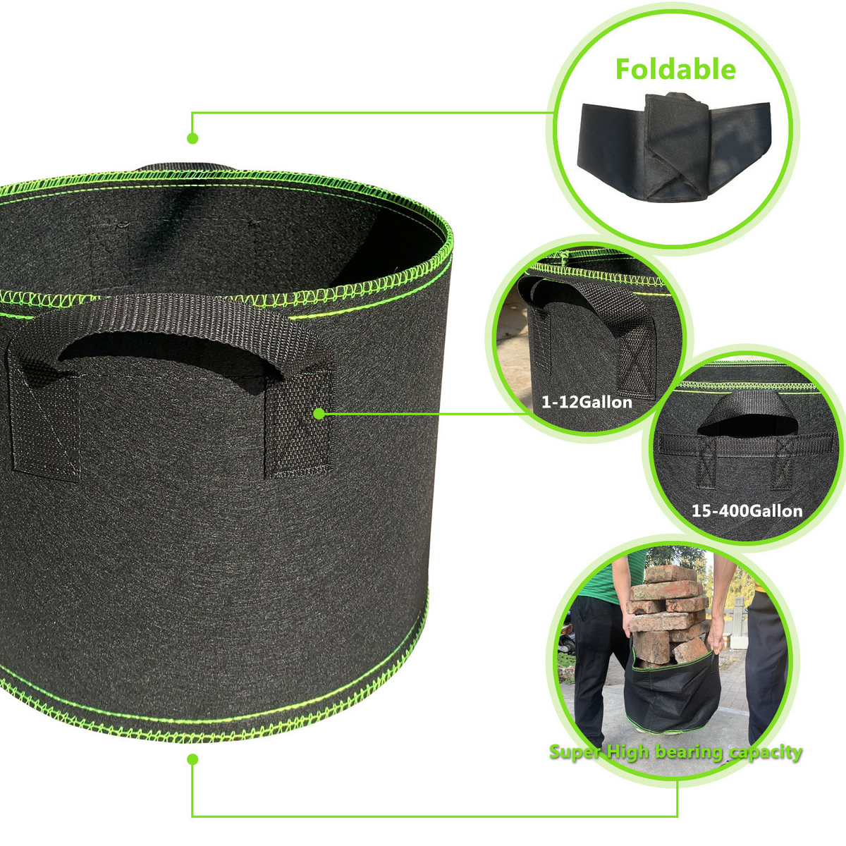 Pflanzsack aus Vliesstoff – Robuster Gartenbehälter mit Griffen für Pflanzen