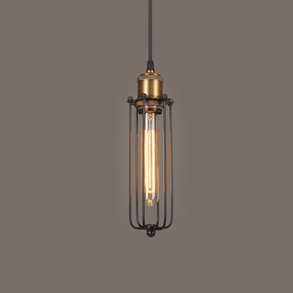 Industrielle Pendelleuchte im Retro-Design – Vintage Hängelampe mit Metallgitter