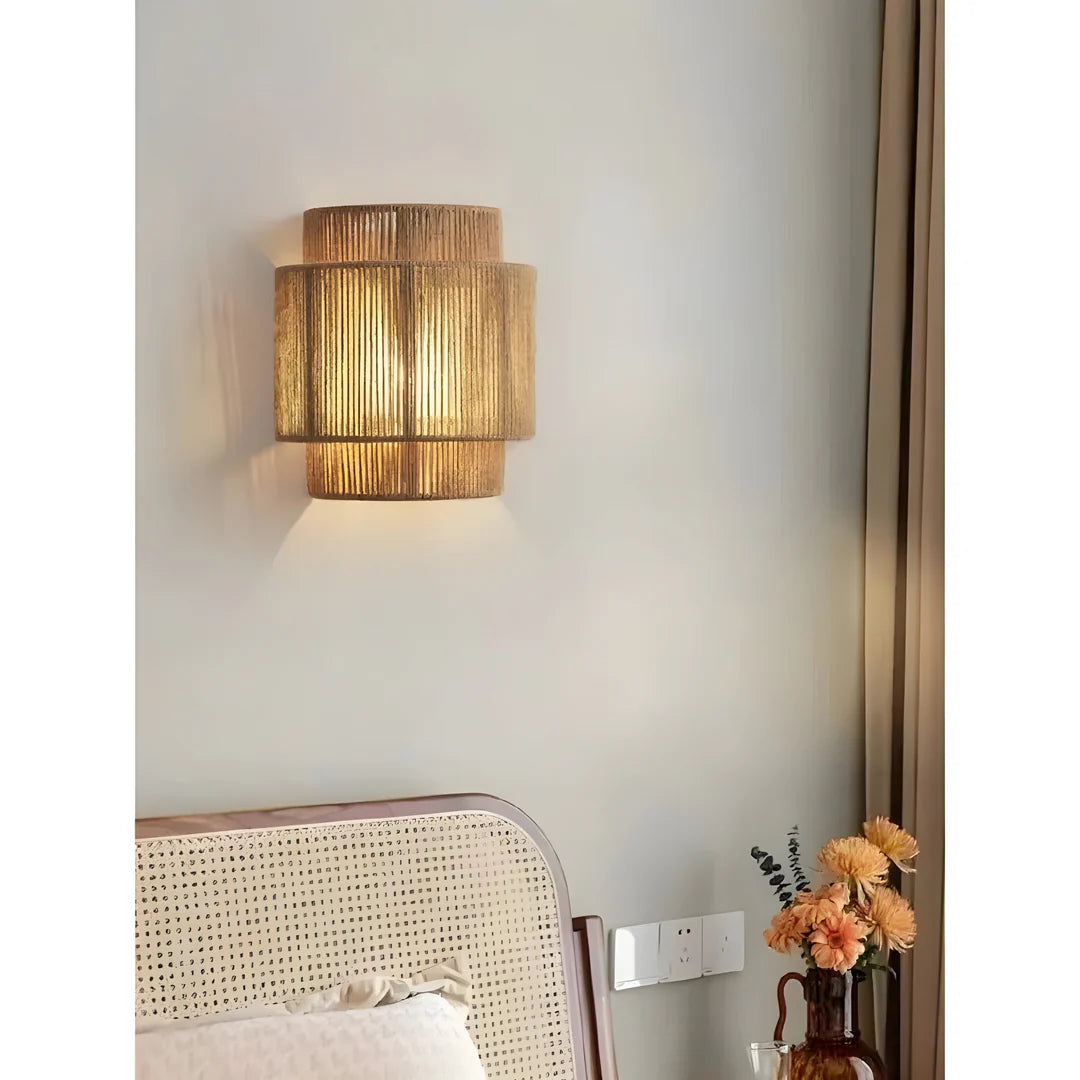 Moderne Geflochtene Rattan-Wandlampe