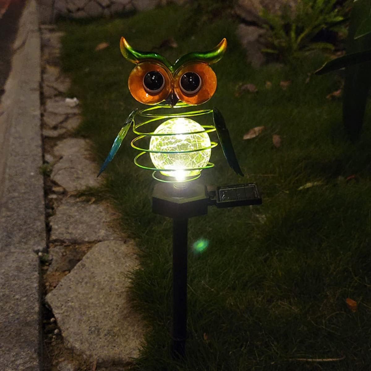 Solar Gartenleuchte Eule mit Farbwechsel – Dekorative LED Außenbeleuchtung für Garten und Hof
