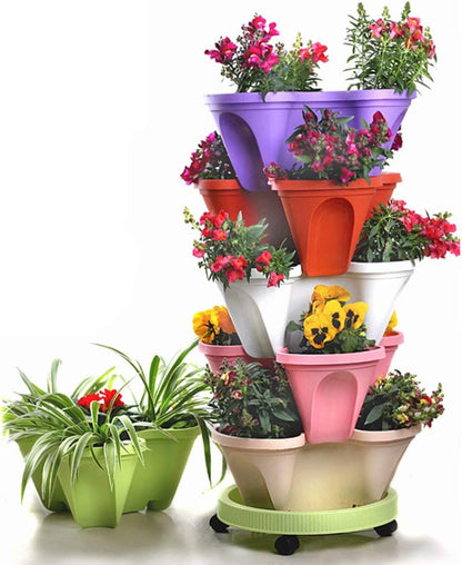 6-Layer Vertikaler Pflanzturm – Drei-dimensionales Blumensystem für den Garten