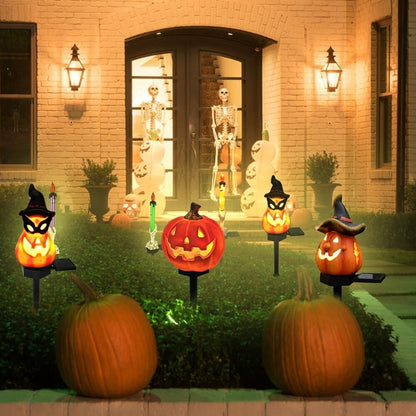 Halloween Solarleuchten – Dekorative LED Gartenlichter mit Kürbis- und Hexen-Motiven