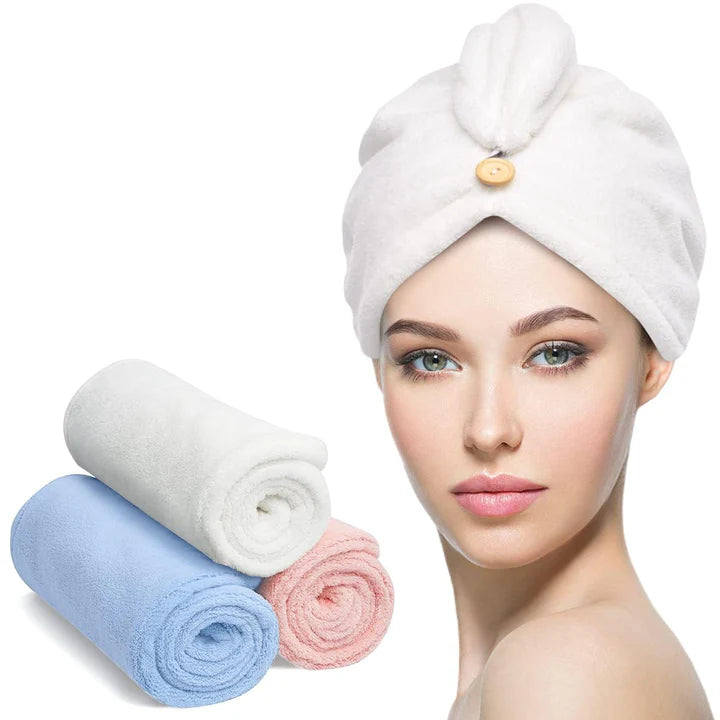 Mikrofaser-Haarhandtuch-Set | 3er Pack für schnelles Trocknen