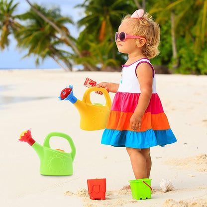 Kinder Gießkanne mit Blumenmund – Bunte Plastik-Gießkanne für kleine Gärtner