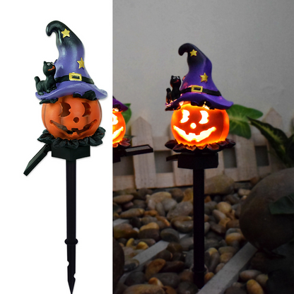 Halloween Solarleuchten – Dekorative LED Gartenlichter mit Kürbis- und Hexen-Motiven
