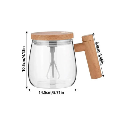Intelligente Tasse – Selbstumrührender Becher mit Holzdesign