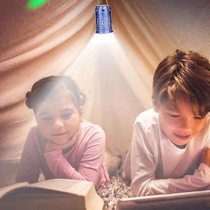 Solar Campinglampe mit USB-Aufladung – Tragbare LED-Laterne für Outdoor-Aktivitäten und Notfälle