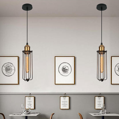 Industrielle Pendelleuchte im Retro-Design – Vintage Hängelampe mit Metallgitter