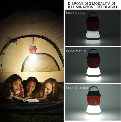 Solar LED Mückenlampe mit integrierter Laterne – Effektiver Insektenschutz und Beleuchtung für Garten und Camping