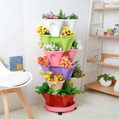 6-Layer Vertikaler Pflanzturm – Drei-dimensionales Blumensystem für den Garten