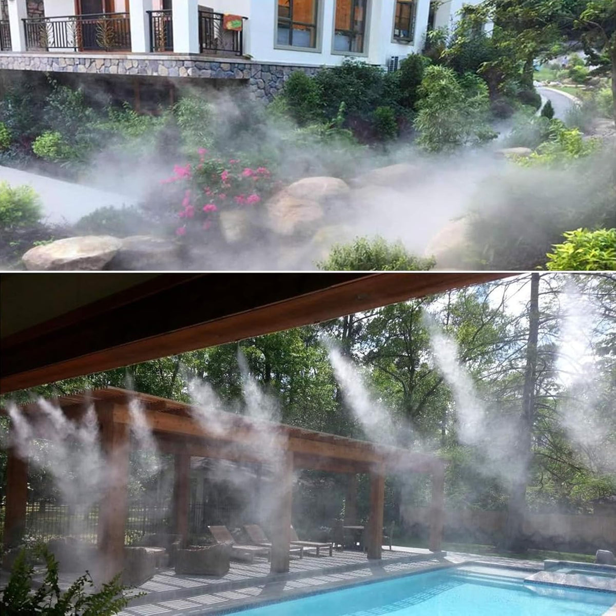 Misting System für Terrasse und Garten – Kühlendes Sprühset für Sonnenschirm und Pavillon