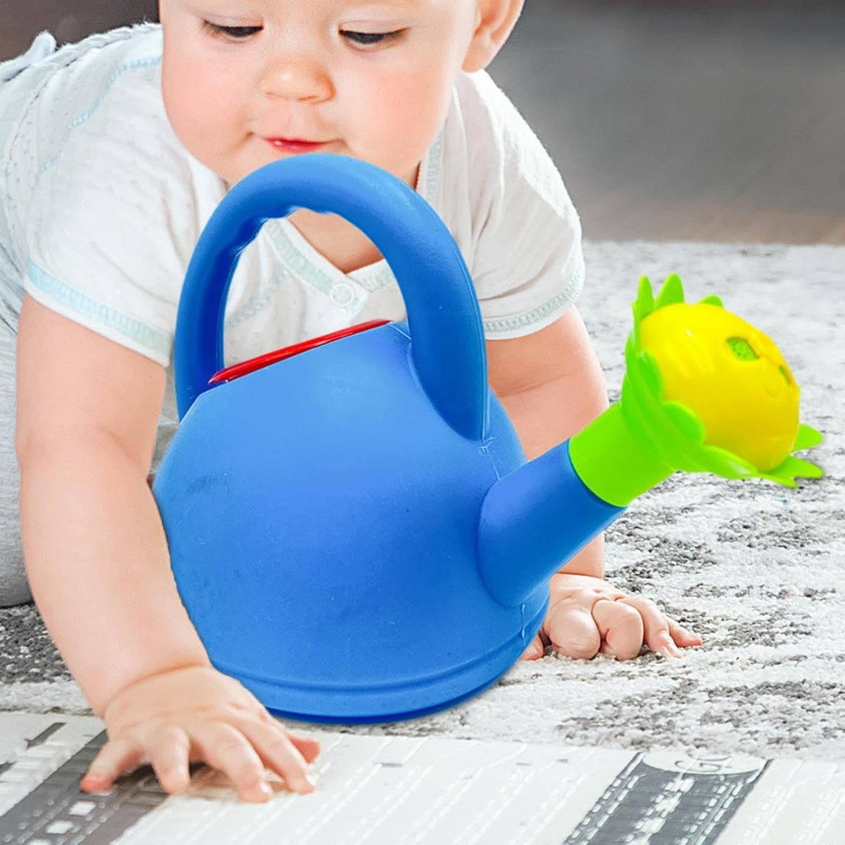 Kinder Gießkanne mit Blumenmund – Bunte Plastik-Gießkanne für kleine Gärtner