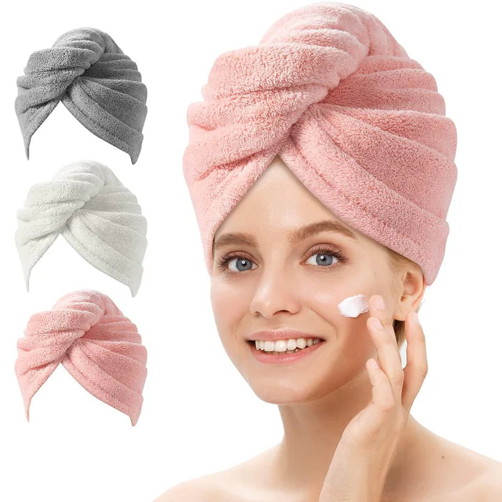 Mikrofaser-Haarhandtuch-Set | 3er Pack für schnelles Trocknen