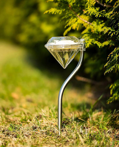 Solar Gartenleuchte in Diamantform – LED Lampen für den Außenbereich zur Dekoration und Beleuchtung