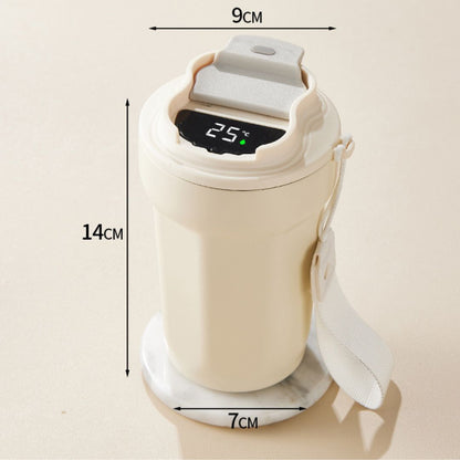 Edelstahl  Kaffebecher mit LED Temperatur Anzeige 450 ML