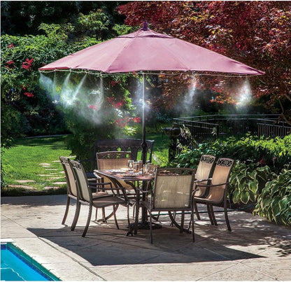 Misting System für Terrasse und Garten – Kühlendes Sprühset für Sonnenschirm und Pavillon