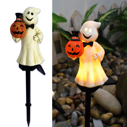 Halloween Solarleuchten – Dekorative LED Gartenlichter mit Kürbis- und Hexen-Motiven
