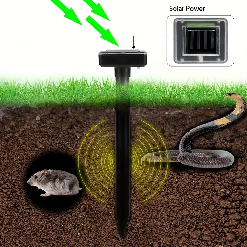 Solarbetriebene Schlangen- und Schädlingabwehr – Ultraschallgerät für den Garten